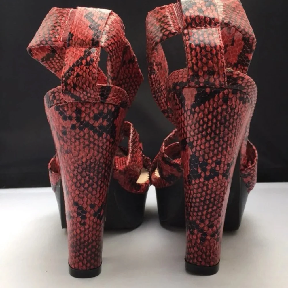 Madison By Shoe Dazzle Snakeskin Sandals - Picture 9 of 11